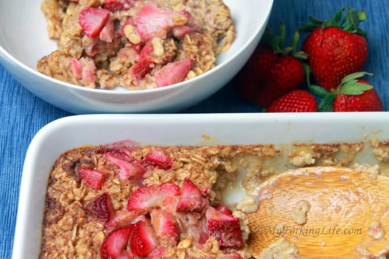 Strawberry and Cream Baked Oatmeal My Forking Life