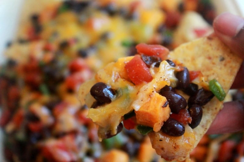 sweet potato and black bean nachos