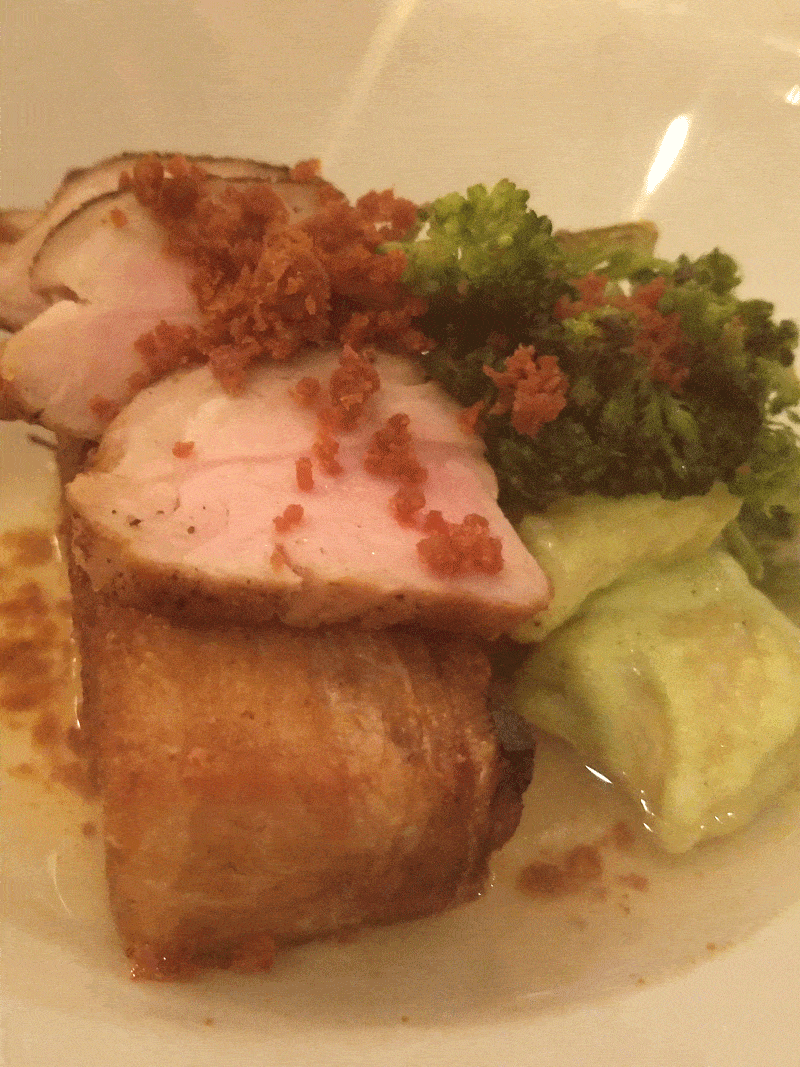 pork belly tenderloin on plate