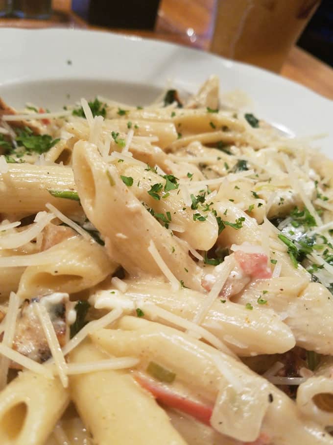 pasta in white plate