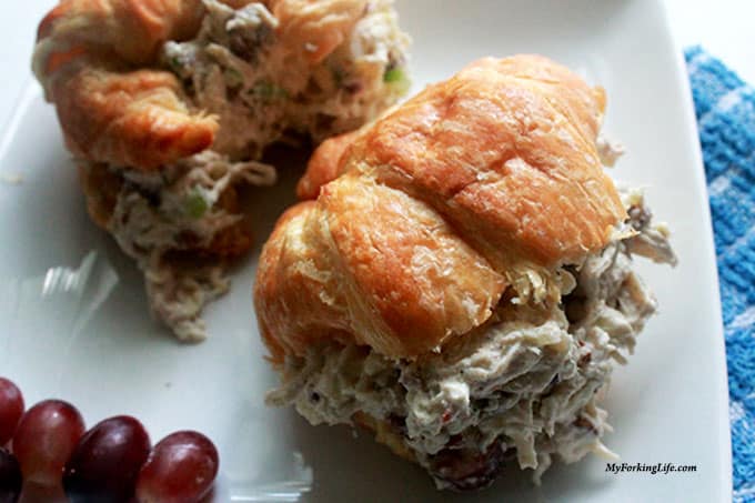 chicken sandwiches on a white plate