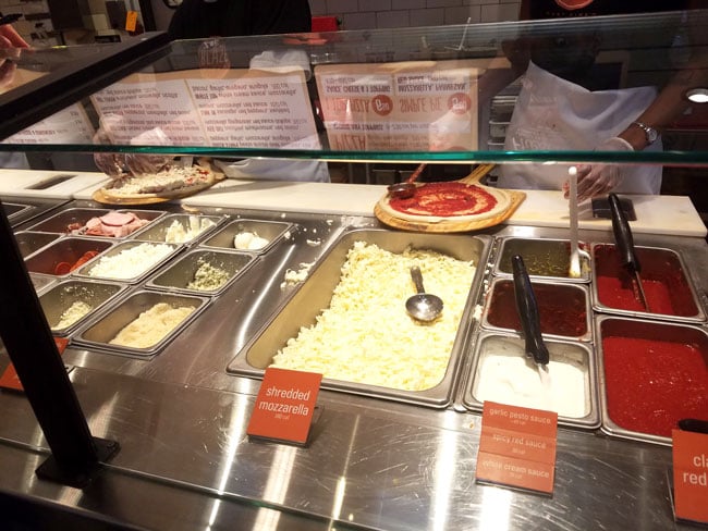 photo of ingredients at the restuarant of blaze pizza