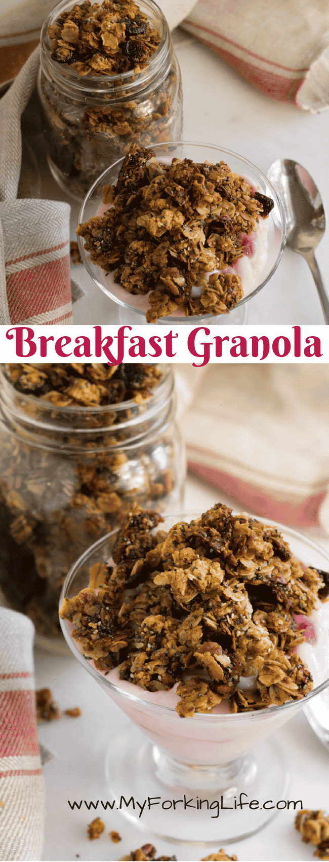 pinterest image for breakfast granola