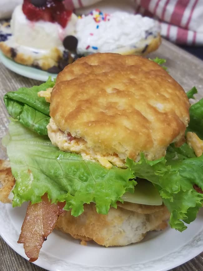 biscuit sandwich on plate