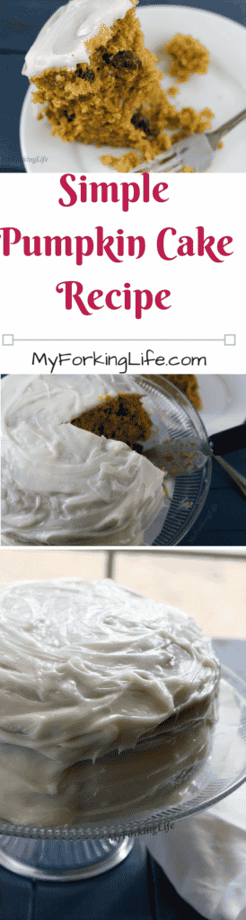 This Simple Pumpkin Cake Recipe is a complete Southern Treat. Made with Pumpkin, Spice, and Everything Nice. Topped with a lemon cream cheese frosting.