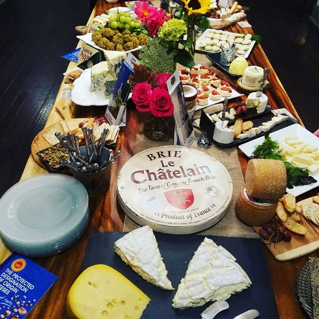 cheese and snacks on board