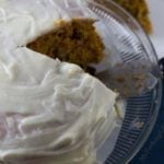 Simple Pumpkin Recipe. No mixer needed to make this cake. Lemon frosting.