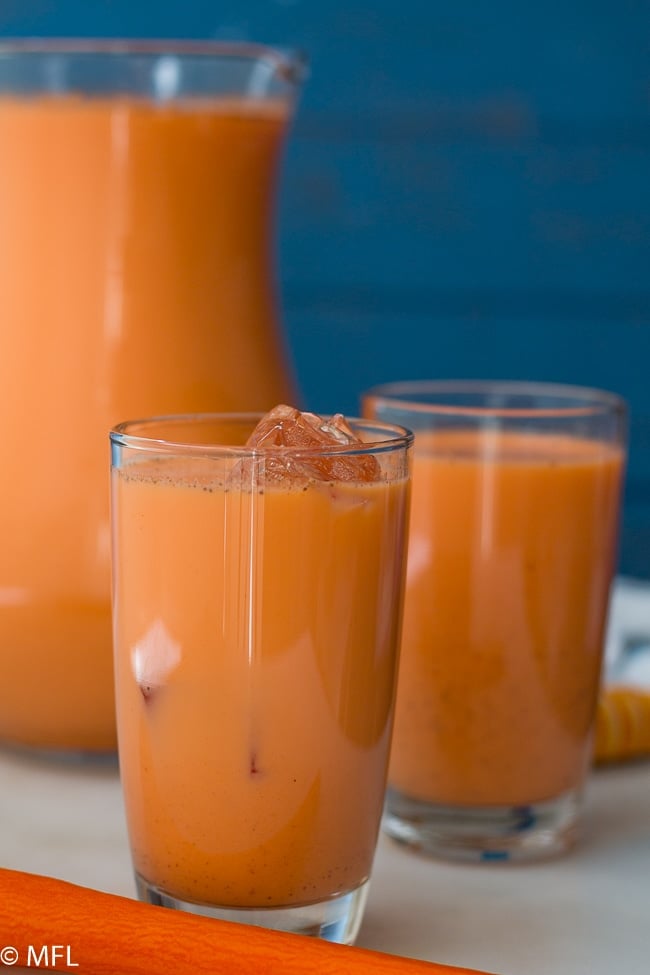 jamaican style carrot juice recipe in a glass