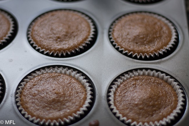 baked cupcakes in cupcake tin