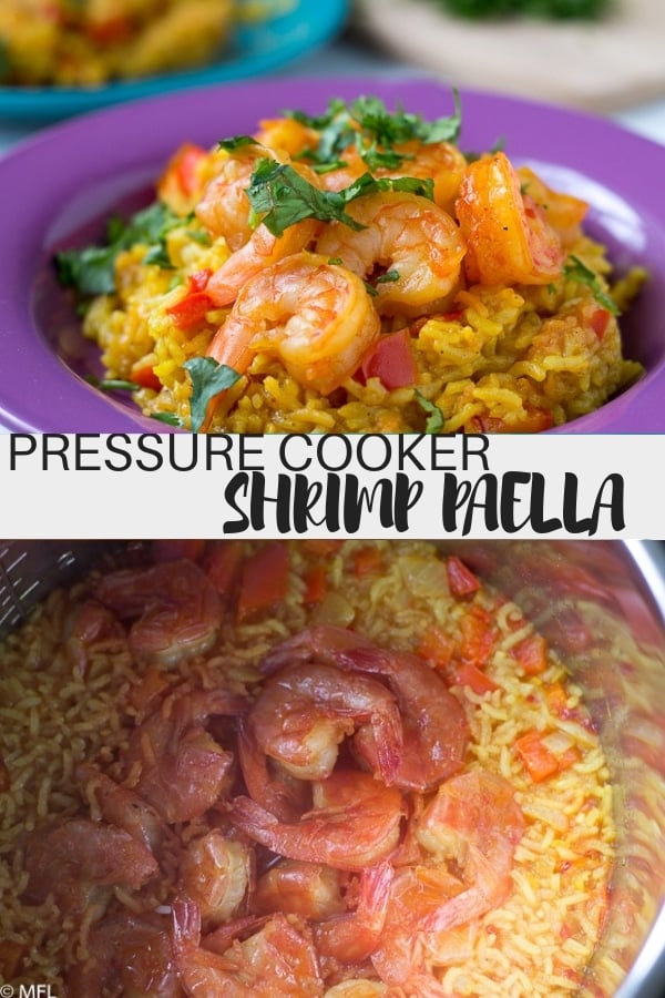 pressure cooker shrimp paella pinterest image