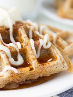 These Cinnabon Waffles are a great twist on the typical Cinnamon roll. Great for brunch. Great for breakfast.