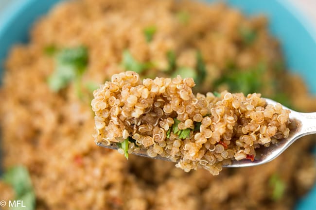 quinoa on a fork