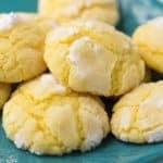 lemon crinkle cookies on a plate