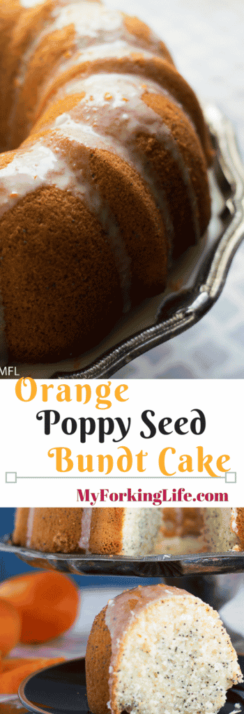 Orange Poppy Seed Bundt Cake is a delicous citrus cake with the right amount of poppy seed crunch. #cake #spring #bakedgoods #recipes #bakedgoodrecipes