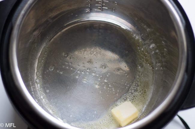 butter melting in instant pot insert