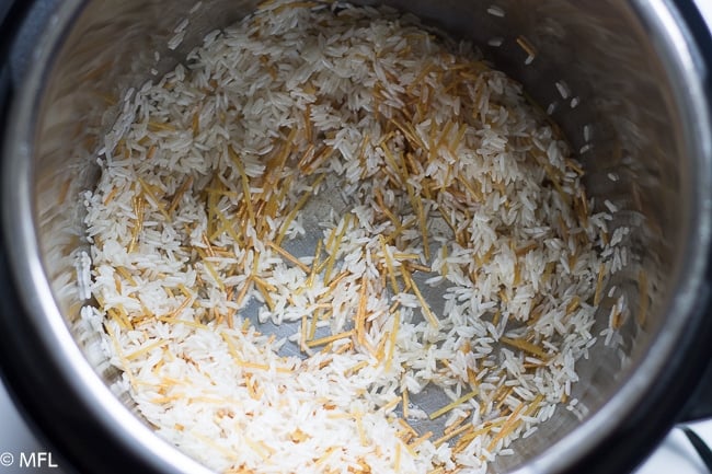rice and spaghetti in instant pot insert