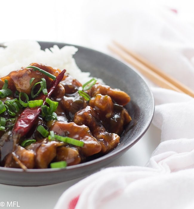 General Tso chicken on plate