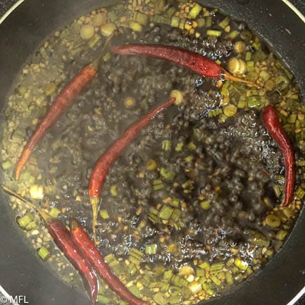 sauce being made in non stick skillet