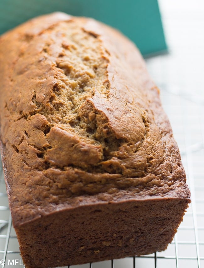 The best banana bread recipe in the world bread on a grate. 