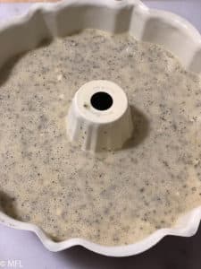 batter in bundt cake pan