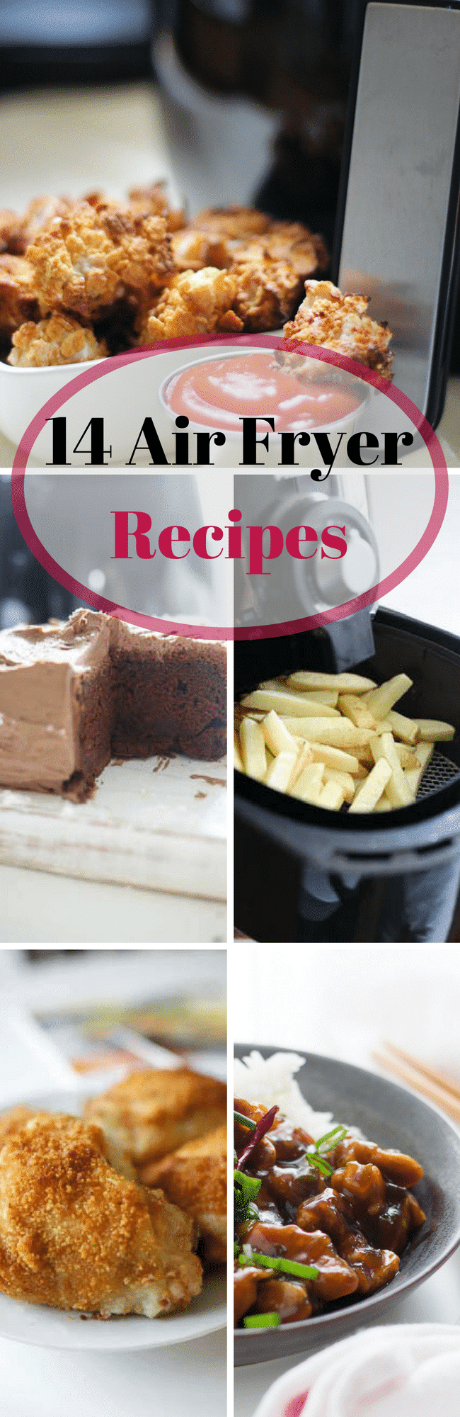 photo of air fryer recipes and text that says 14 air fryer recipes