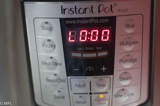 front of instant pot