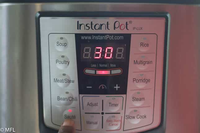 front of instant pot with 30 displayed