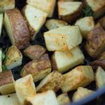 These Breakfast Air Fried Potatoes are crispy on the outside and tender on the inside, just how breakfast potatoes should be. Step by step photos included to get the perfect breakfast potatoes in the air fryer.  #airfryer #healthy #airfriedpotatoes #easy #airfryerrecipes #myforkinglife #potaesintheairfryer