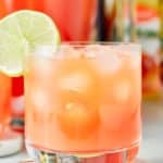 jamaican rum punch in glass with ice