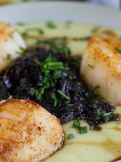 Pan Seared Scallops Recipe. Served with a purple carrot chutney. #sponsored #recipe #souldfoodsessions