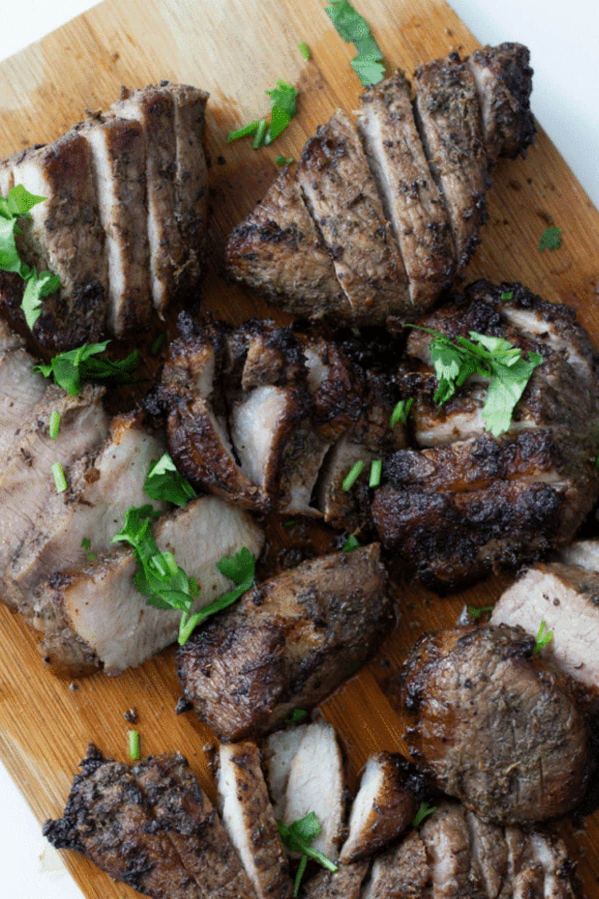 jerk pork on wood background
