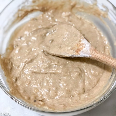 batter in glass bowl