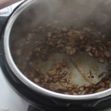 onion and garlic in pot