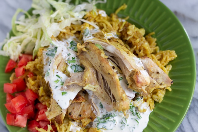 instant pot chicken and rice on a plate