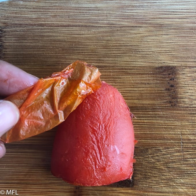 peeling tomatoes for soup