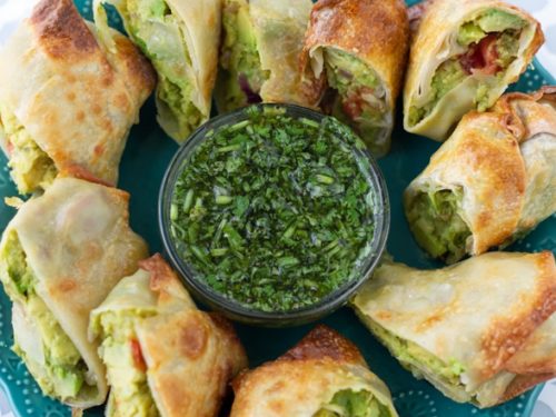 Healthier Recipe For Cheesecake Factory S Avocado Egg Rolls Air Fryer Method My Forking Life