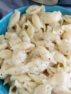 white cheddar pressure cooker pasta on a plate