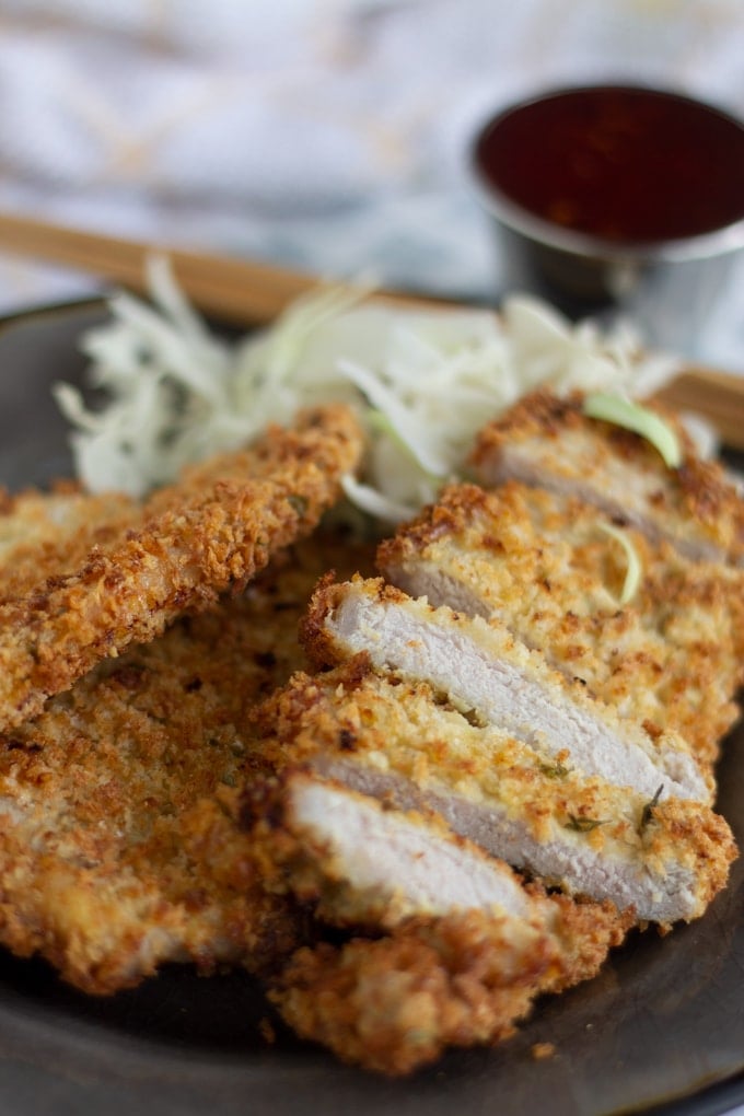 air fryer boneless pork on a plate