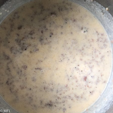 thickened milk gravy mixture in instant pot