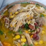 jerk chicken soup recipe in a bowl