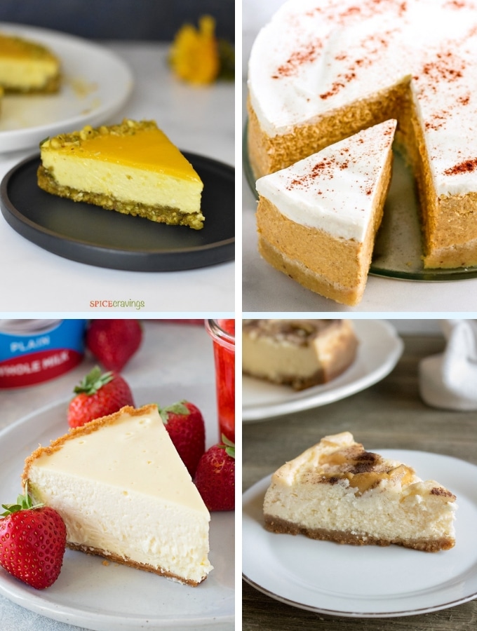 Instant Pot Dessert Recipes cheesecake collage 2, various cakes