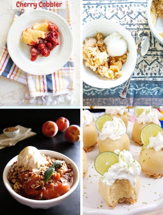 Instant Pot Dessert Recipes Fruit Desserts collage, various pies