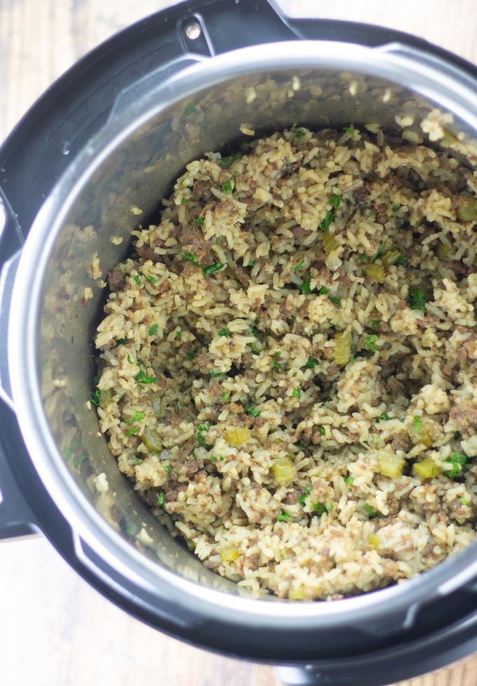 Instant Pot Dirty Rice Completed