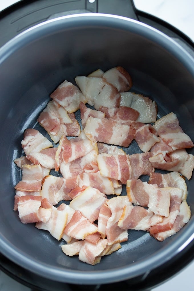 raw bacon in instant pot insert