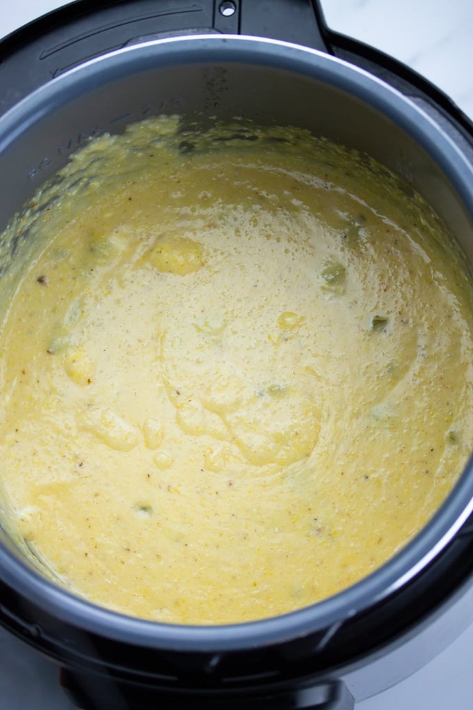 klaar instant pot grits na kazen toegevoegd