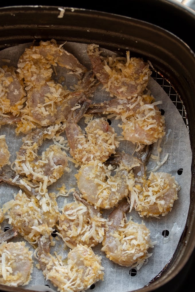 breaded shrimp before air frying