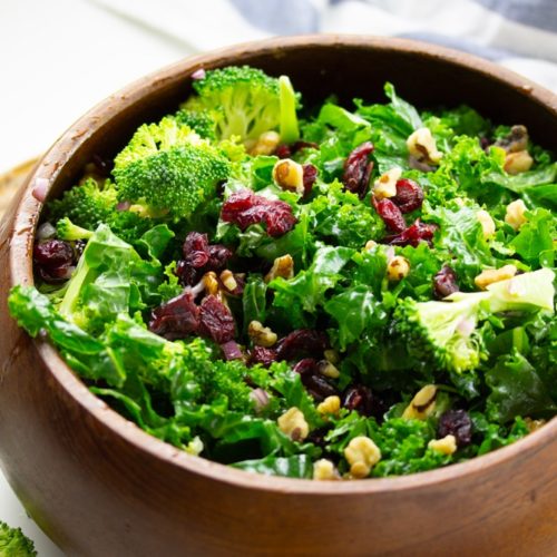 Kale and Broccoli Salad with Sweet and Sour Dressing My Forking Life