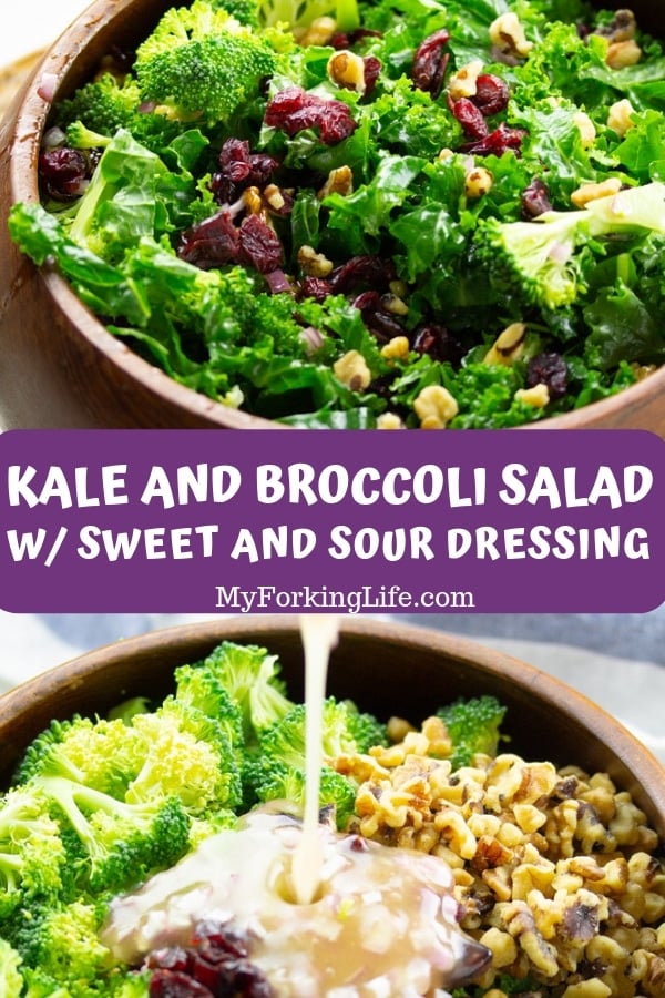 pin for kale and broccoli salad