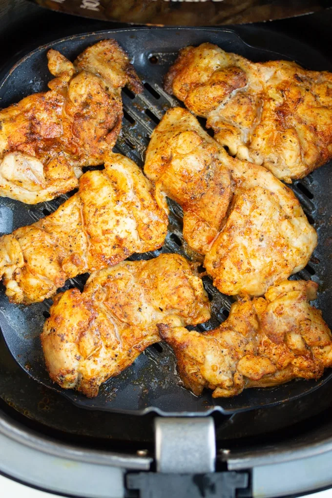 air fryer chicken thighs bone in skin on breaded