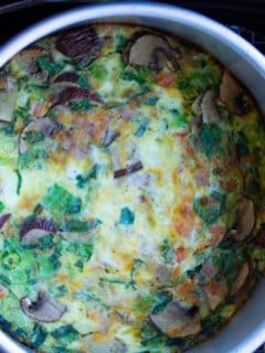 air fryer egg frittata in pan